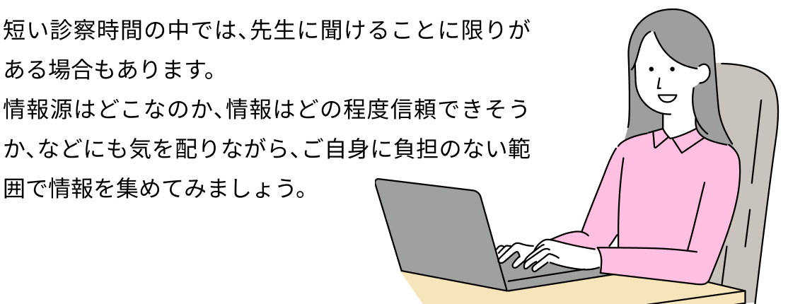 ご自身で調べることも、治療を考えるうえでは大切です。